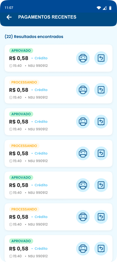 Maquininha — modo compacto