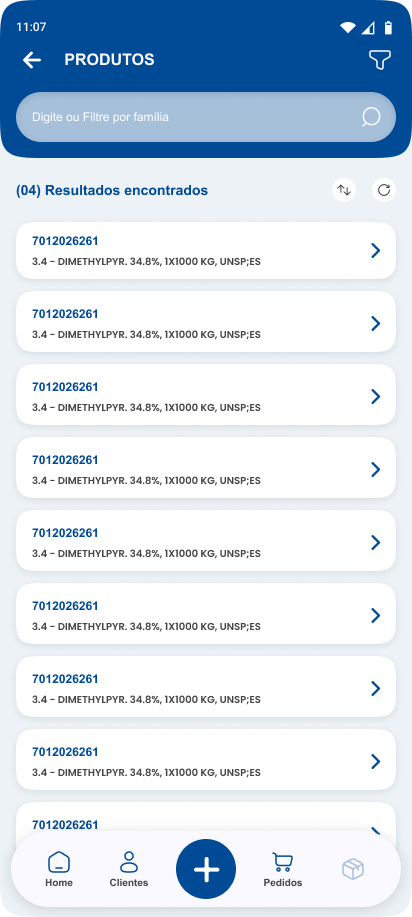 Clientes — proposta (mobile)