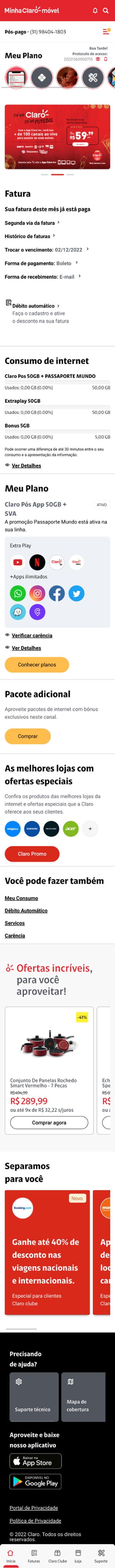 Catálogo de recompensas móvel