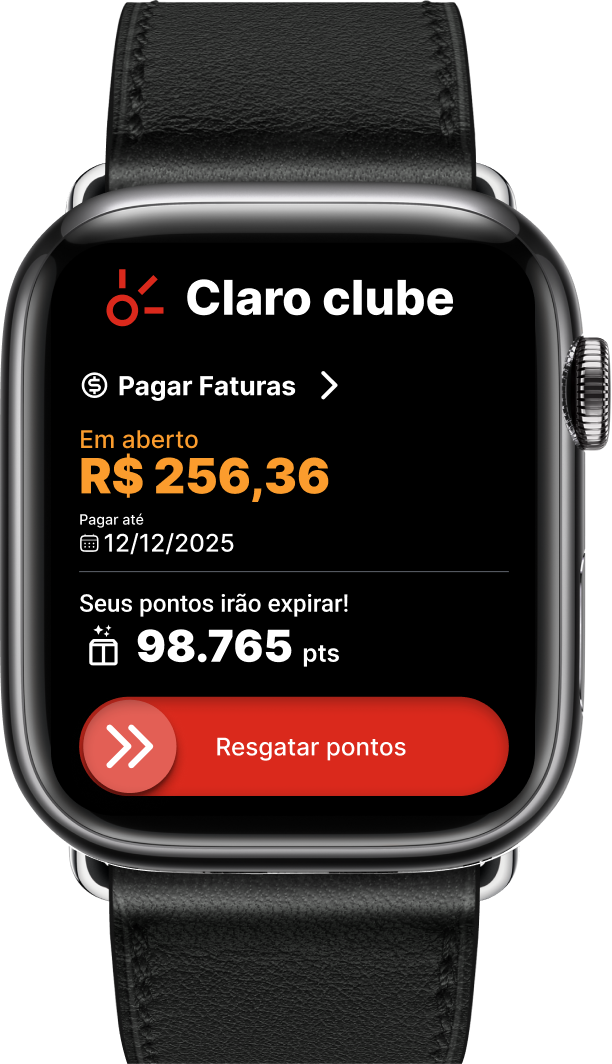 Smartwatch — saldo e faturas