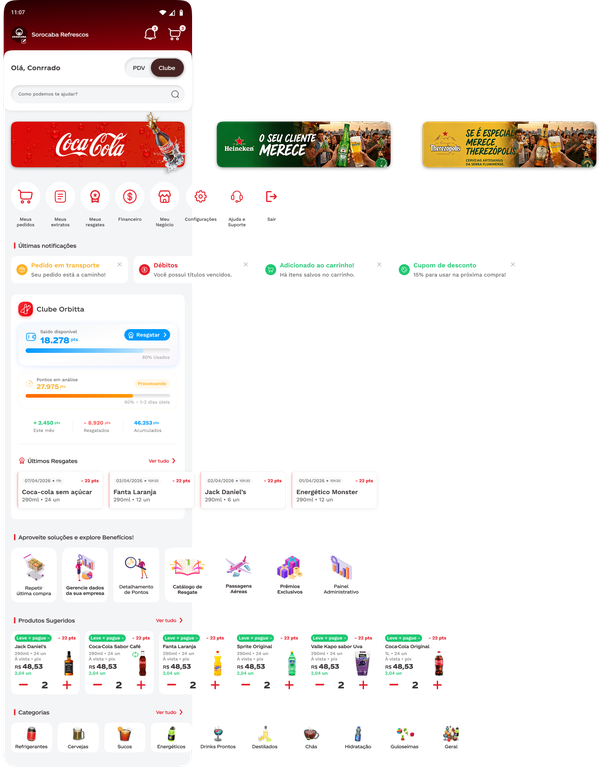 Home do app de clientes