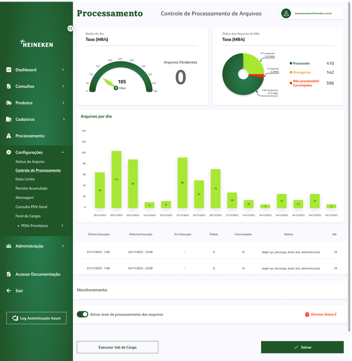 Configurações de processamento