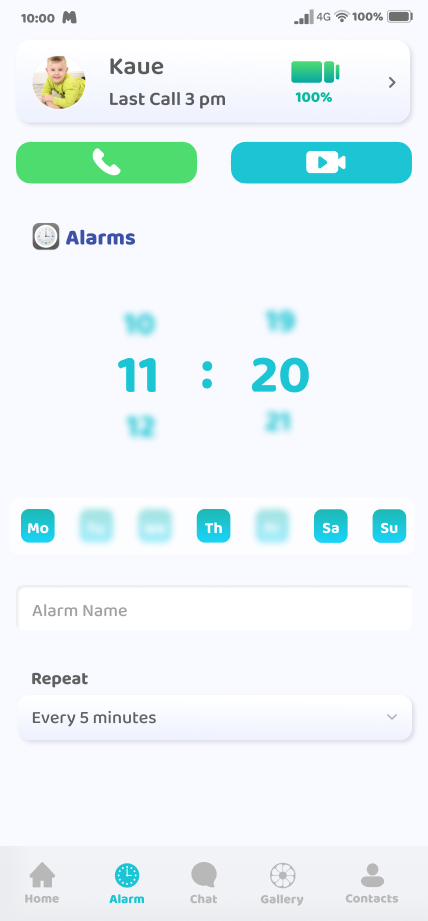 App — criar alarme